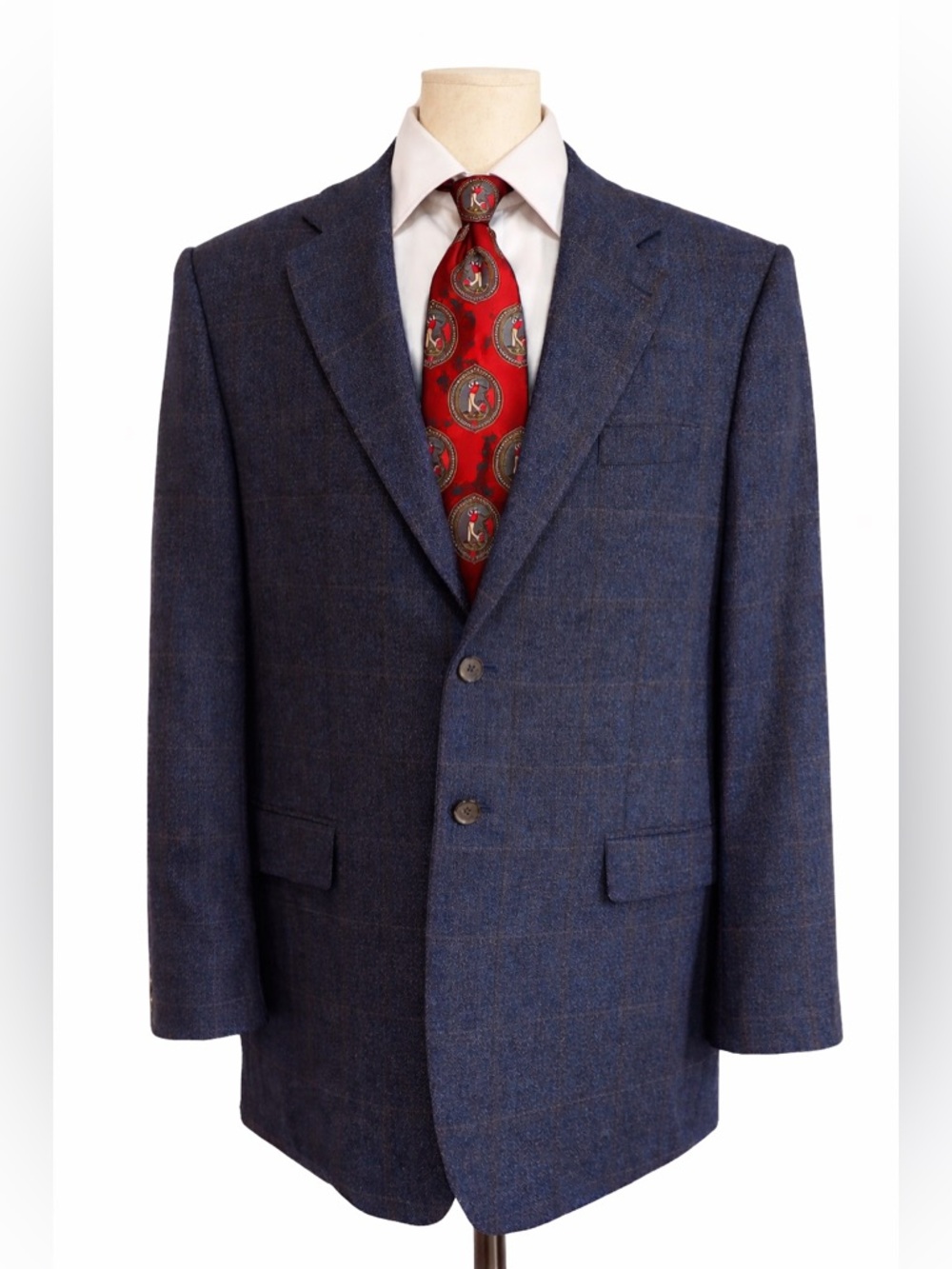 Bruno Piattelli windowpane wool Sportcoat. 43L